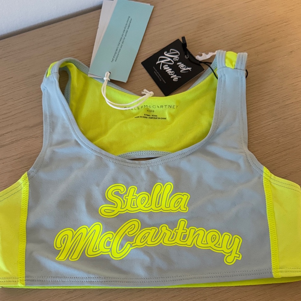 BNWT Stella McCartney Neon Yellow and Gray Sports Top
